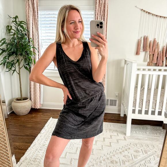 James Perse Melange Tri-Blend Contrast Racer Dress in Greystone 4 NWT - Picture 1 of 11